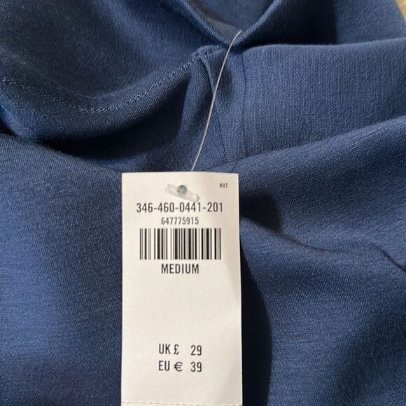 GILLY HICKS M Indigo Blue Quarter Zip Cropped Boxy Fit Pullover Sweatshirt - Picture 13 of 13